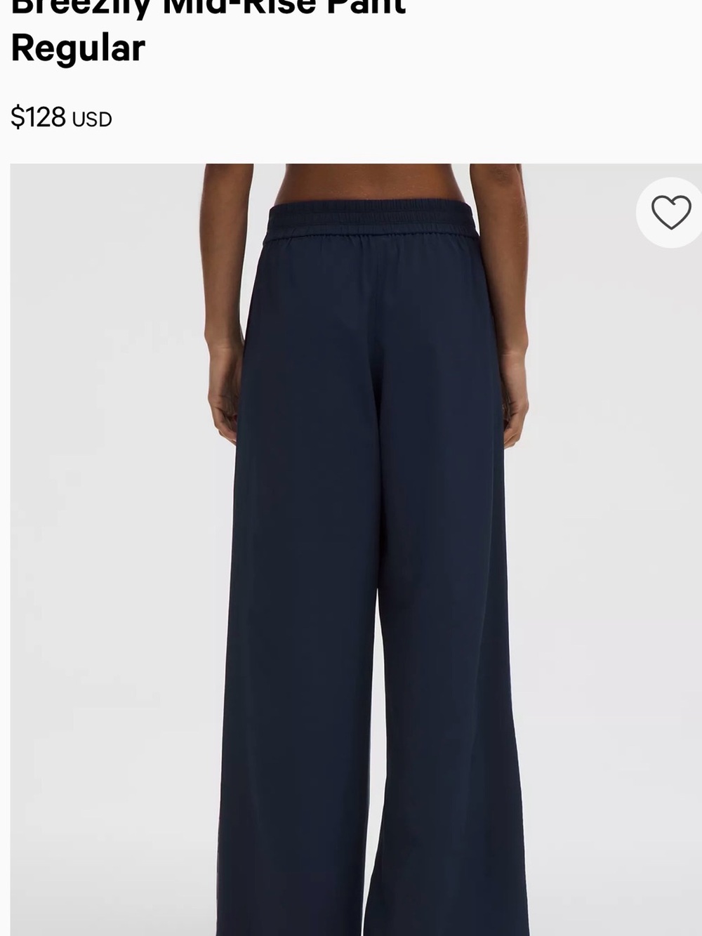 NWT Lululemon Size Medium Breezily Mid-Rise Pant Regular, Black, 31” Inseam,$128